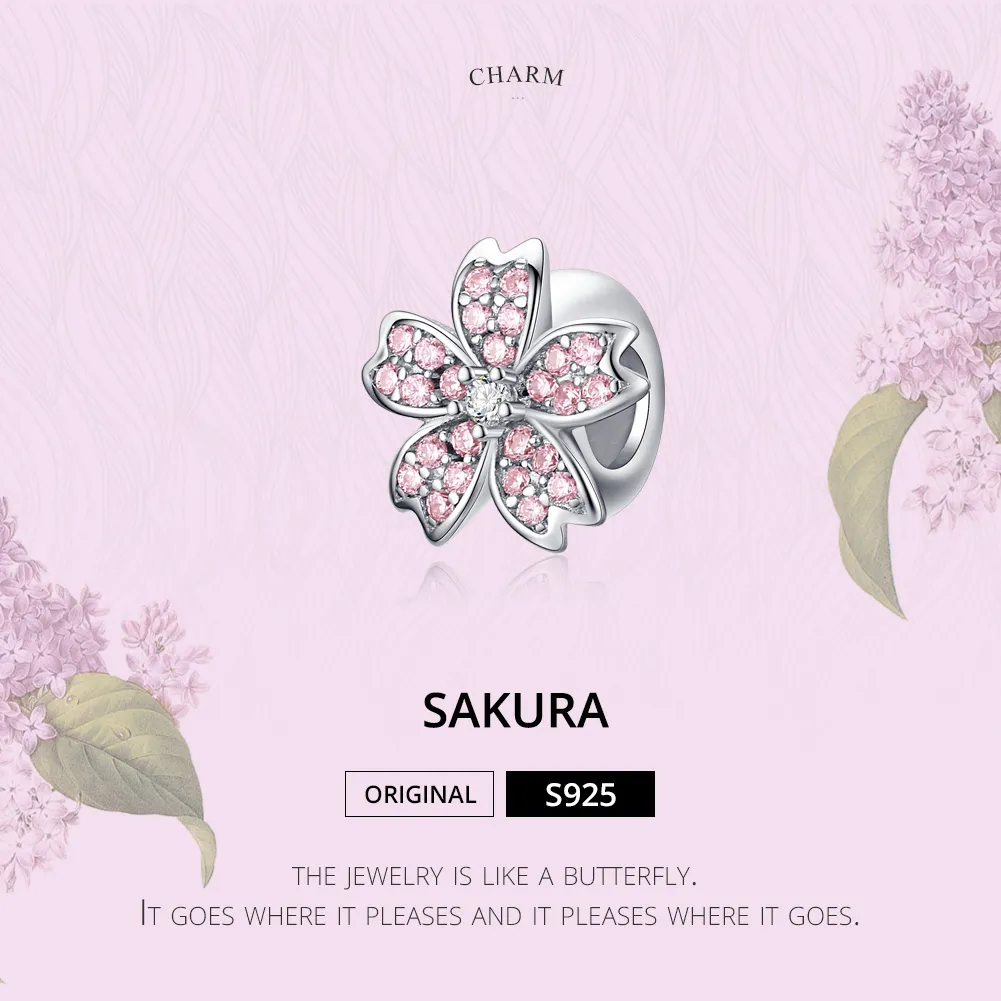 Talisman Tip Pandora Sakura din argint - SCC1291