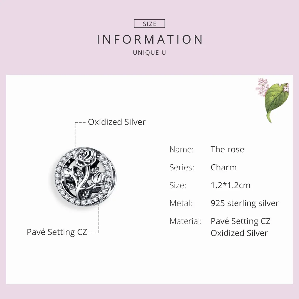 Talisman Tip Pandora Trandafir din argint - SCC1189