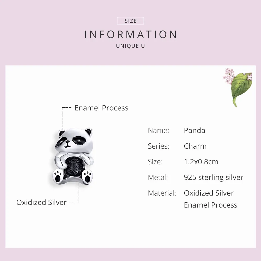Talisman Tip Pandora urs panda din argint - SCC1175