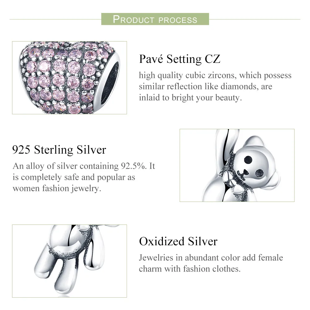 Talisman Tip Pandora Ursul și balonul din argint - SCC1054