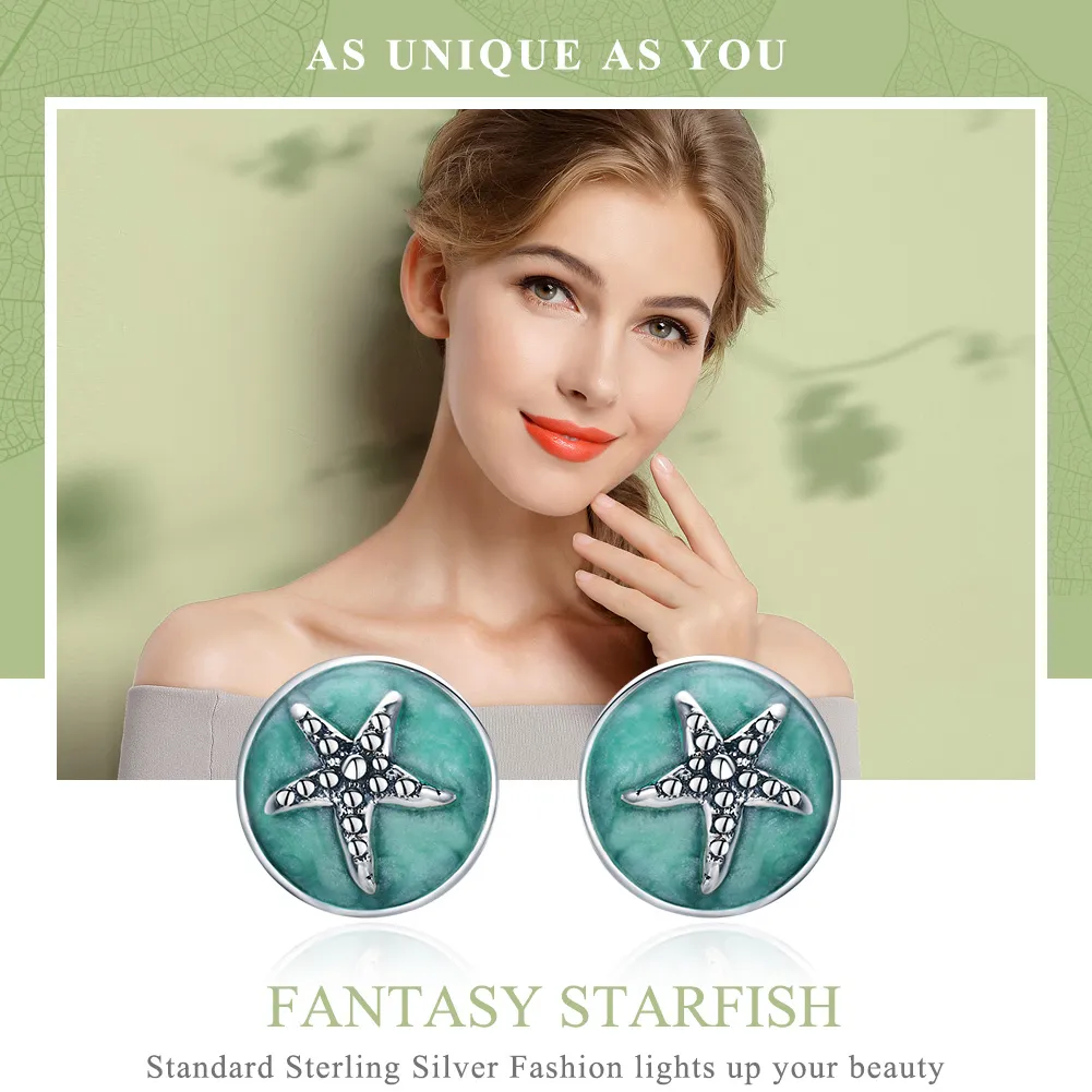 Cercei Tip Pandora cu Fantezie Starfish din argint - SCE205