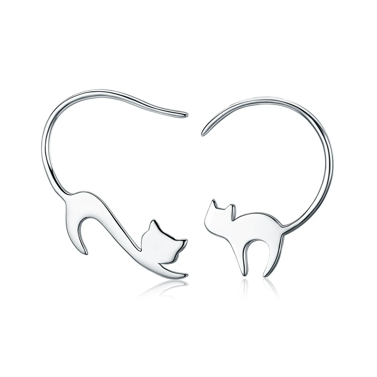 Cercei Tip Pandora cu Pisicuță obraznică din argint - SCE073