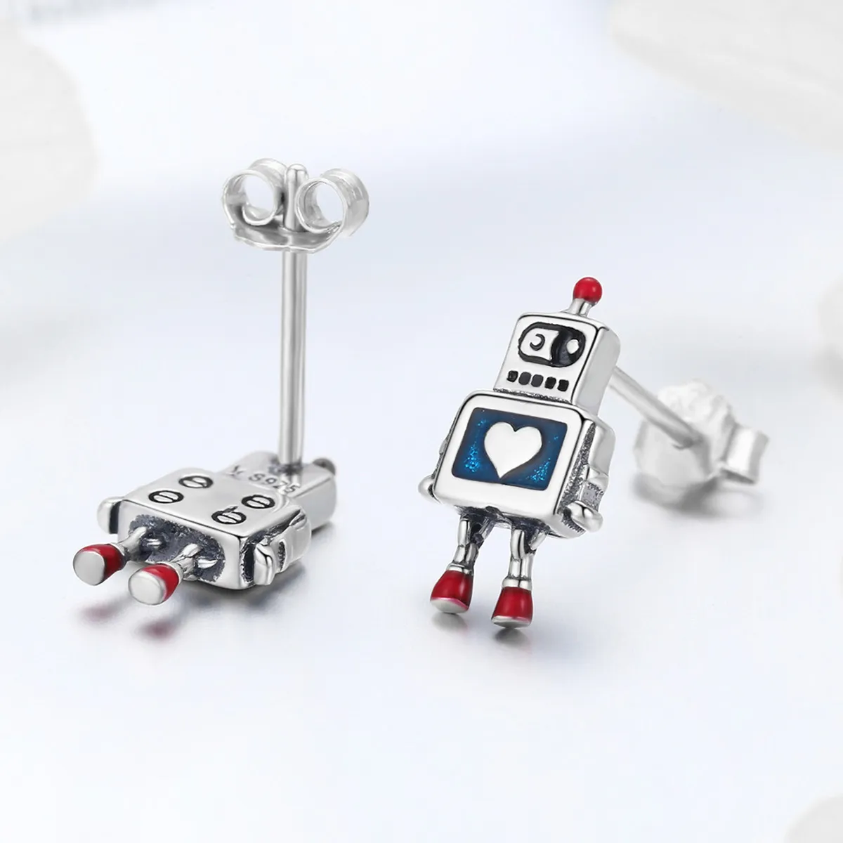 Cercei Tip Pandora cu Robot din argint - SCE477