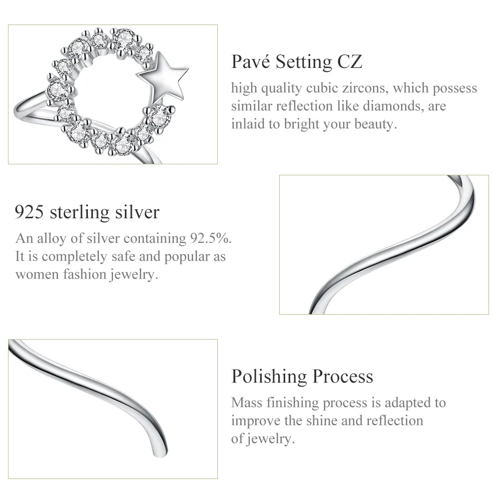 Cercei Tip Pandora cu Starlish din argint - SCE637