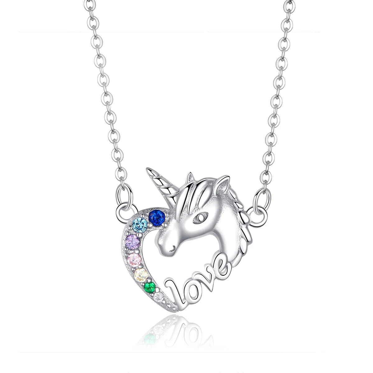 Colier Tip Pandora cu Drăguț Unicorn din argint - SCN348