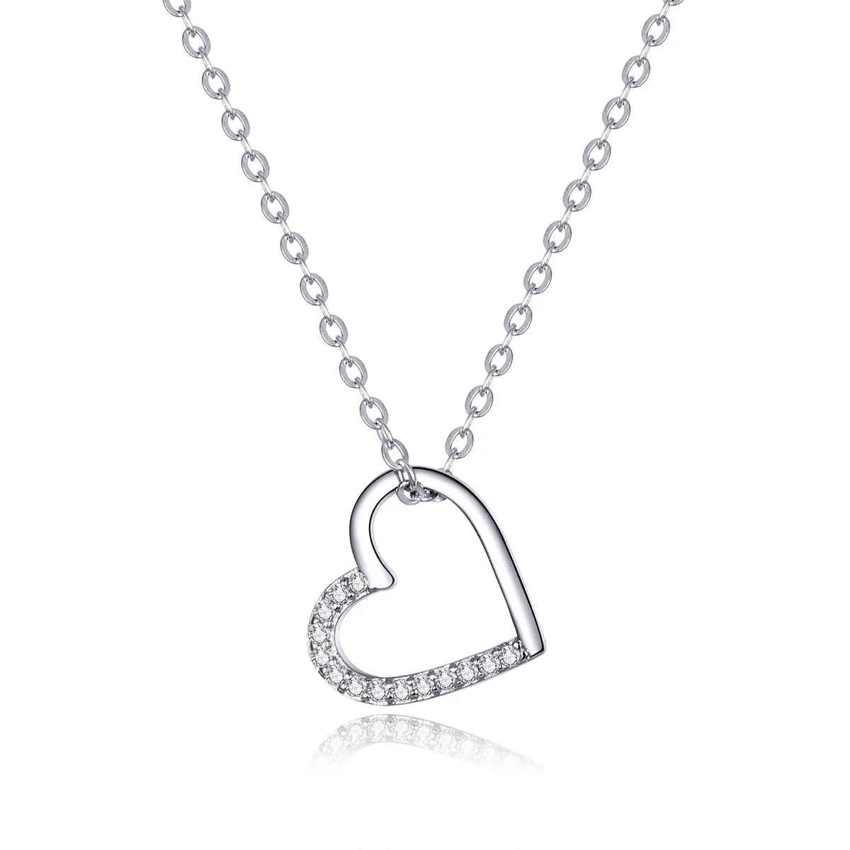 Colier Tip Pandora cu Sclipire inima din argint - SCN347