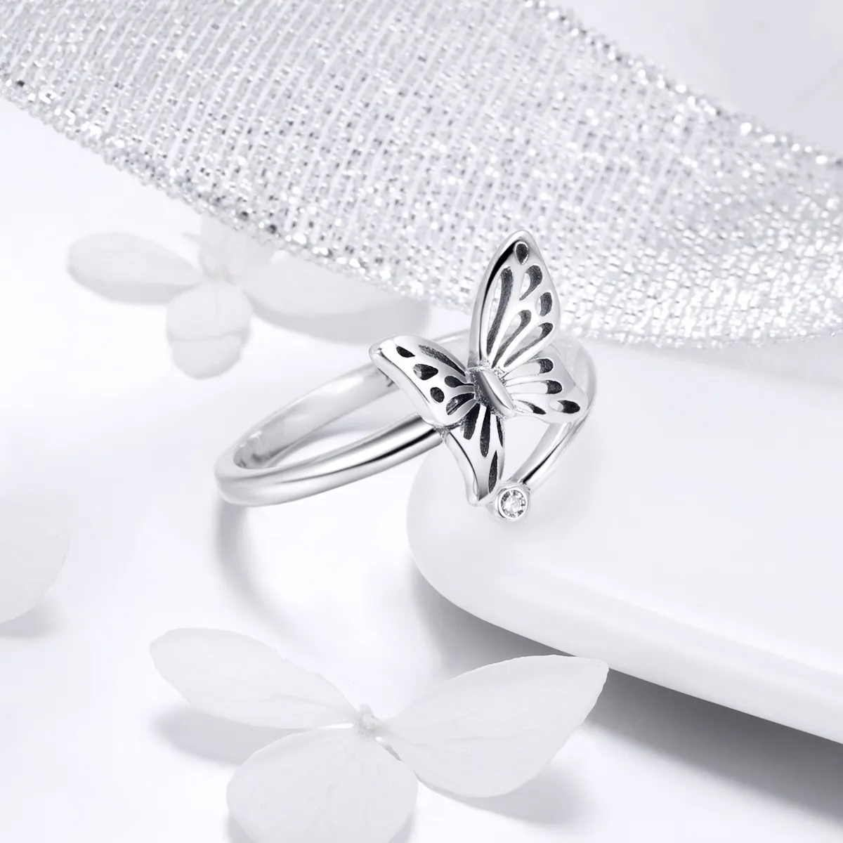 Deschide inele Vis de fluture din argint - SCR448