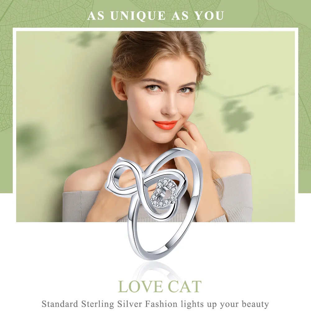 Inel Tip Pandora cu Dragoste Cat din argint - SCR417