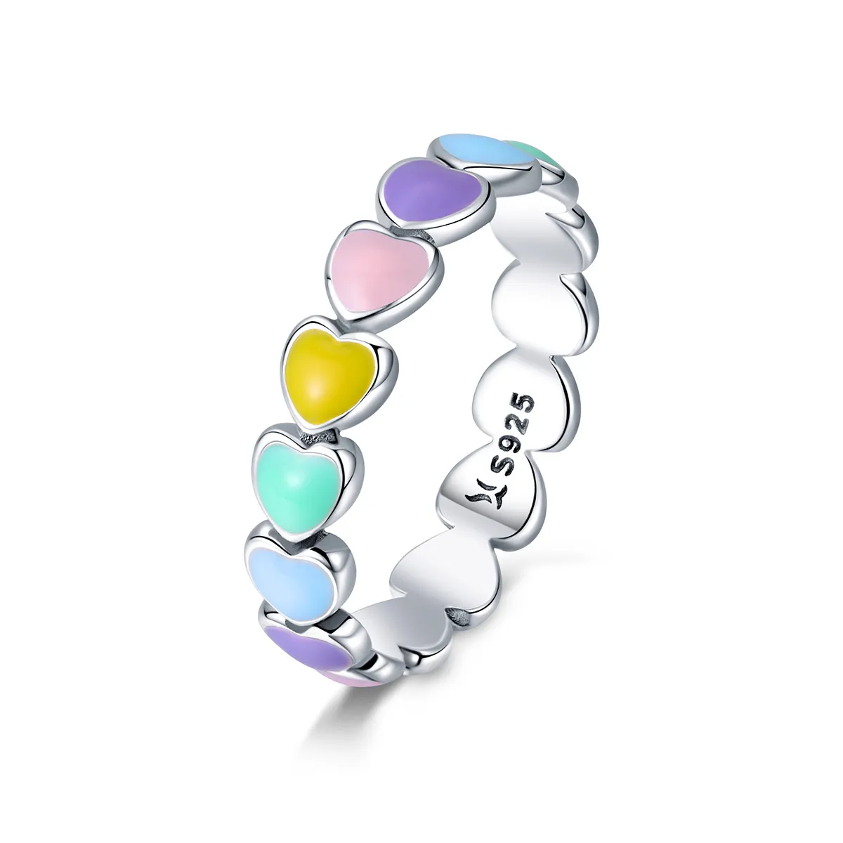 Inel Tip Pandora cu Rainbow Inima din argint - SCR444